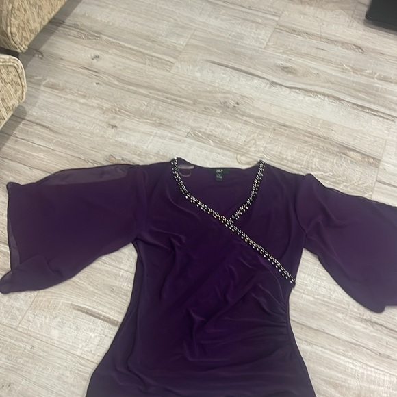 JBS stunning deep purple embellished blouse -S - Picture 12 of 14